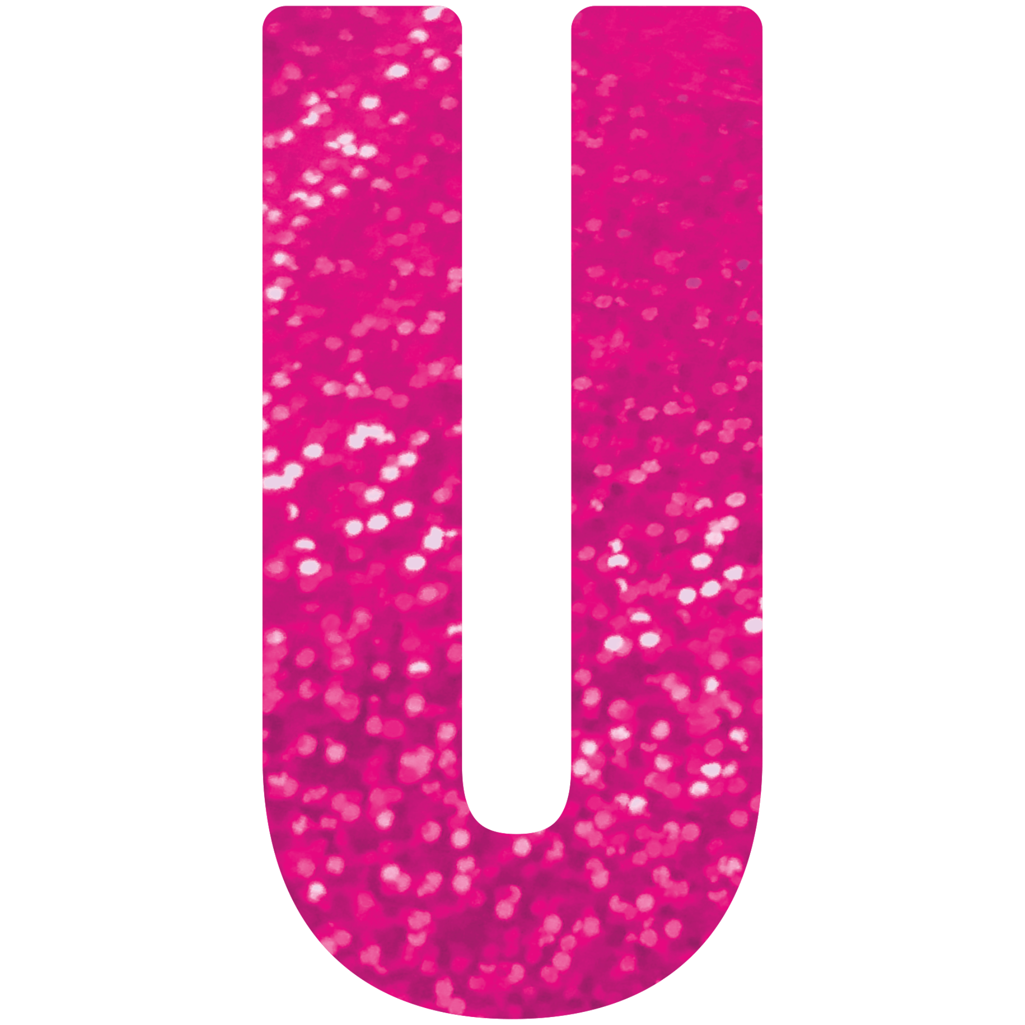 Comemoratio U Letra de Papel Metalizada 15,3 cm Rosa - 01 un.