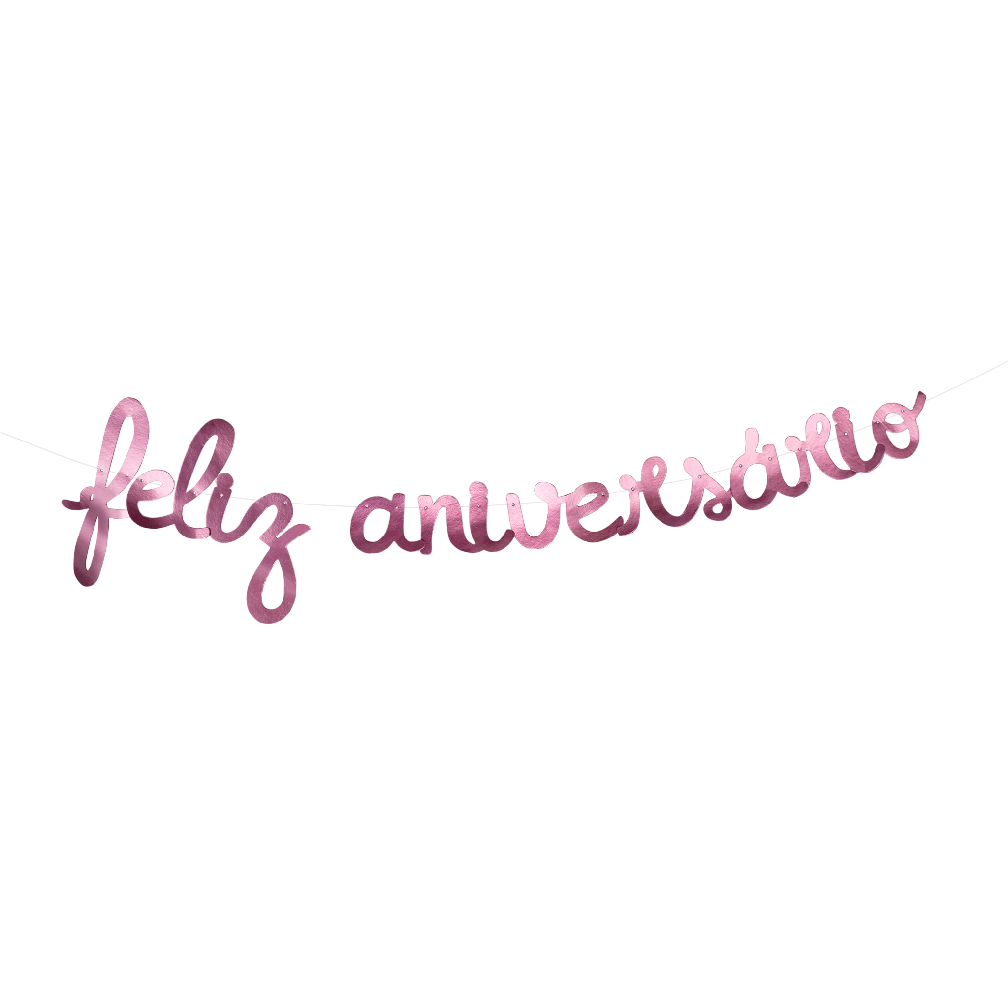 Comemoratio Varalzinho Cursivo Metalizado Feliz Aniversário Rose Gold