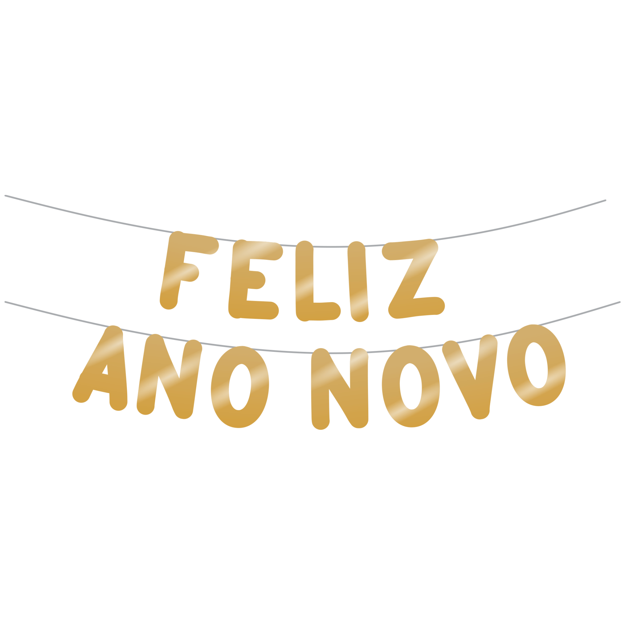 Comemoratio Varalzinho Metalizado Ano Novo Feliz Ano Novo