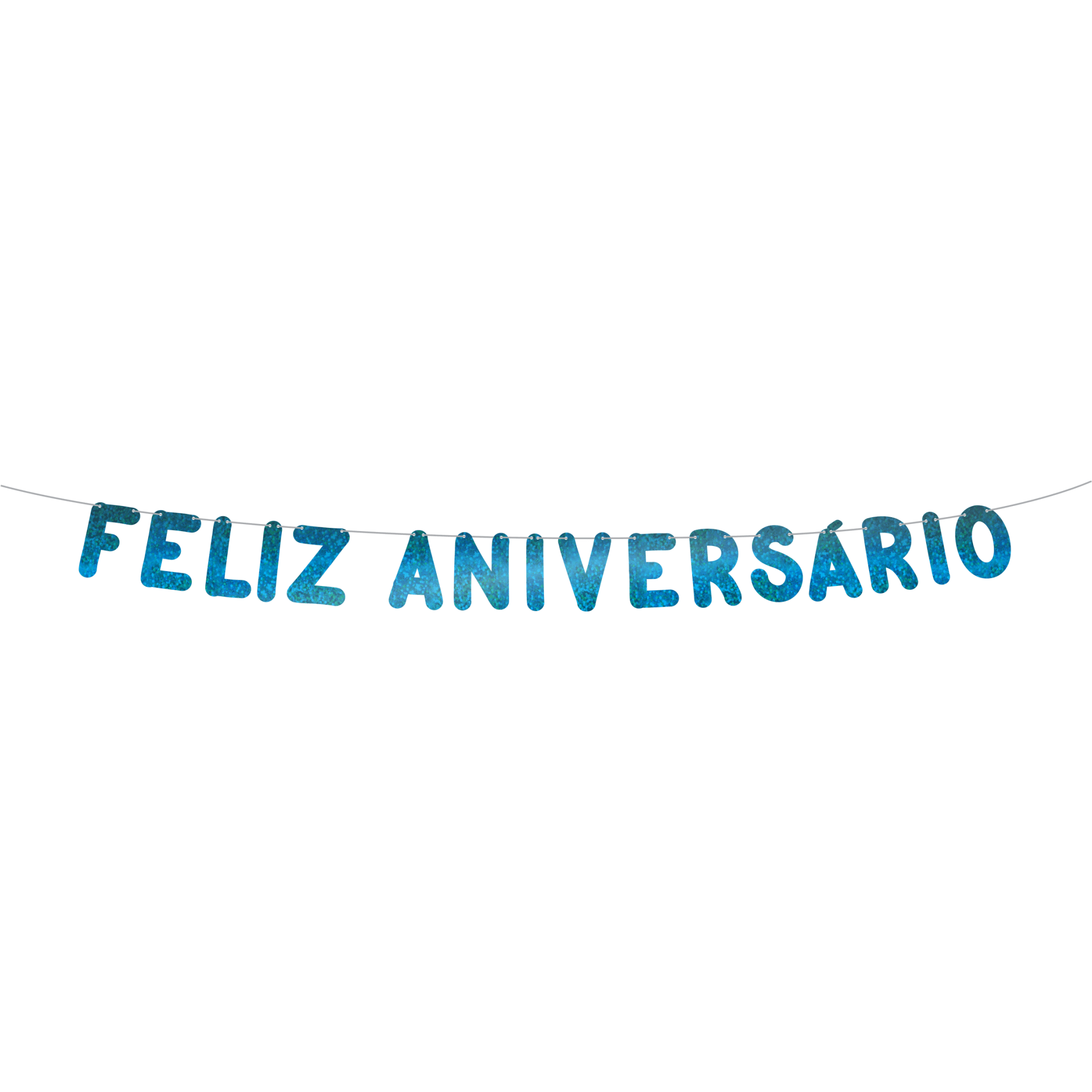 Comemoratio Varalzinho Metalizado Azul Feliz Aniversário