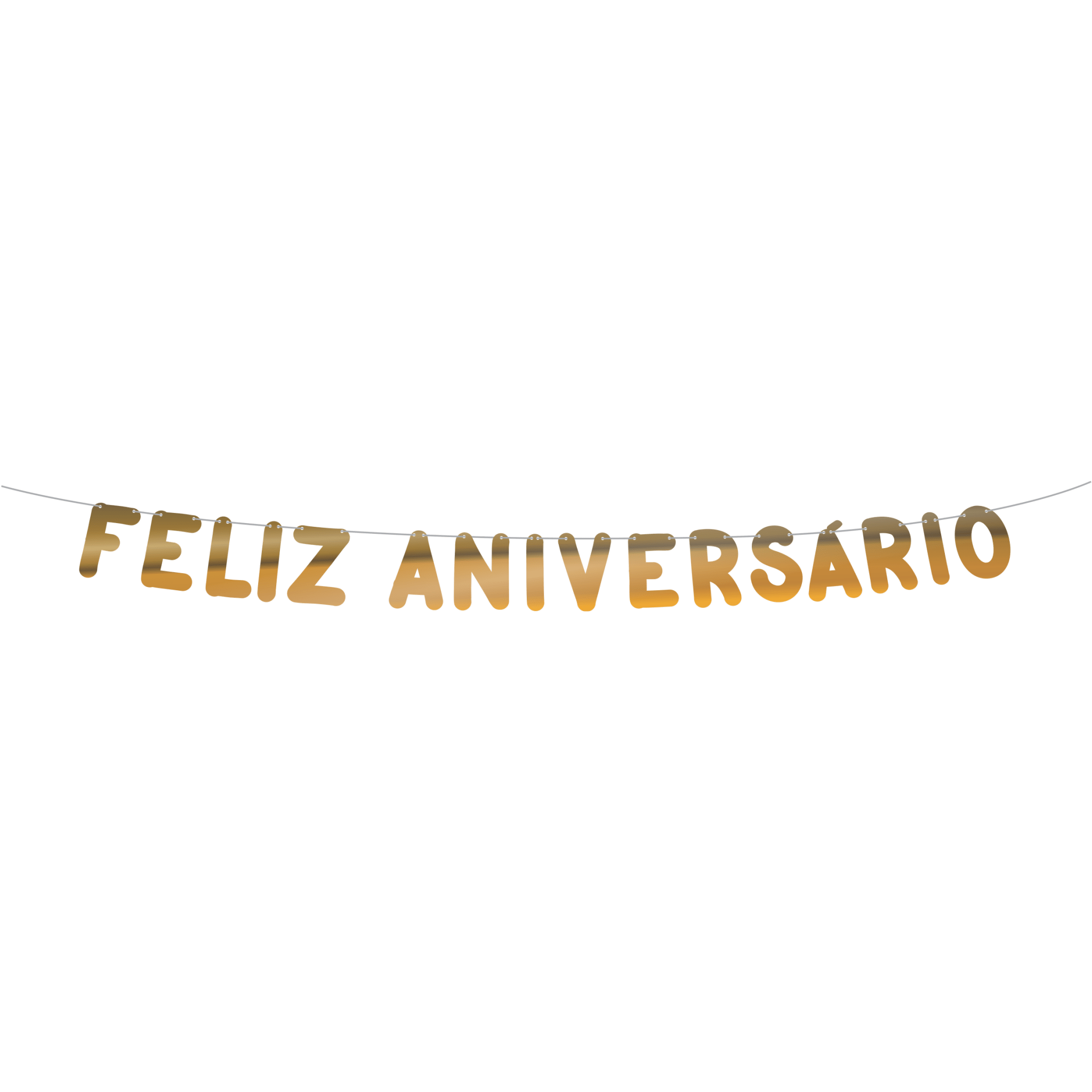 Comemoratio Varalzinho Metalizado Ouro Feliz Aniversário