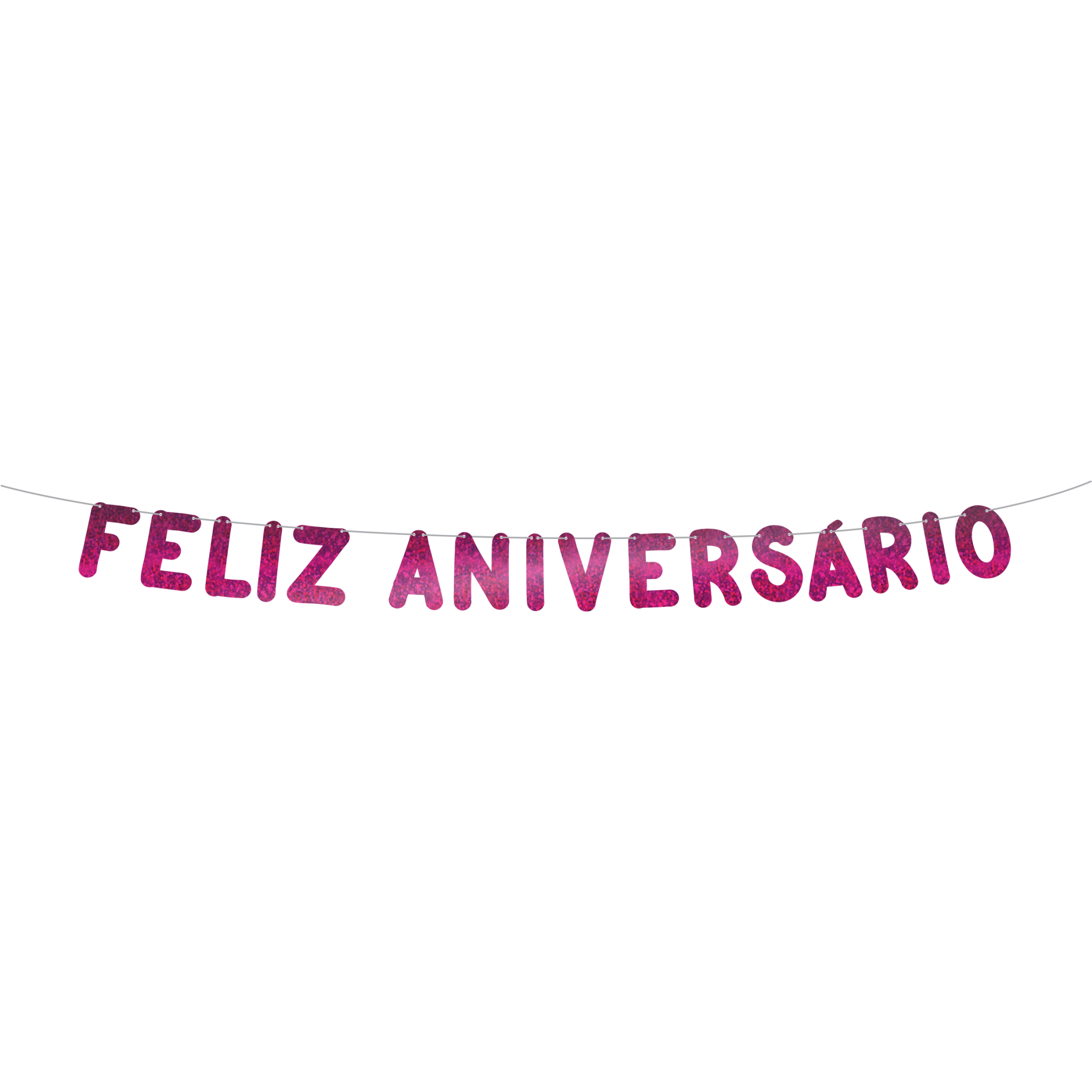 Comemoratio Varalzinho Metalizado Pink Feliz Aniversário