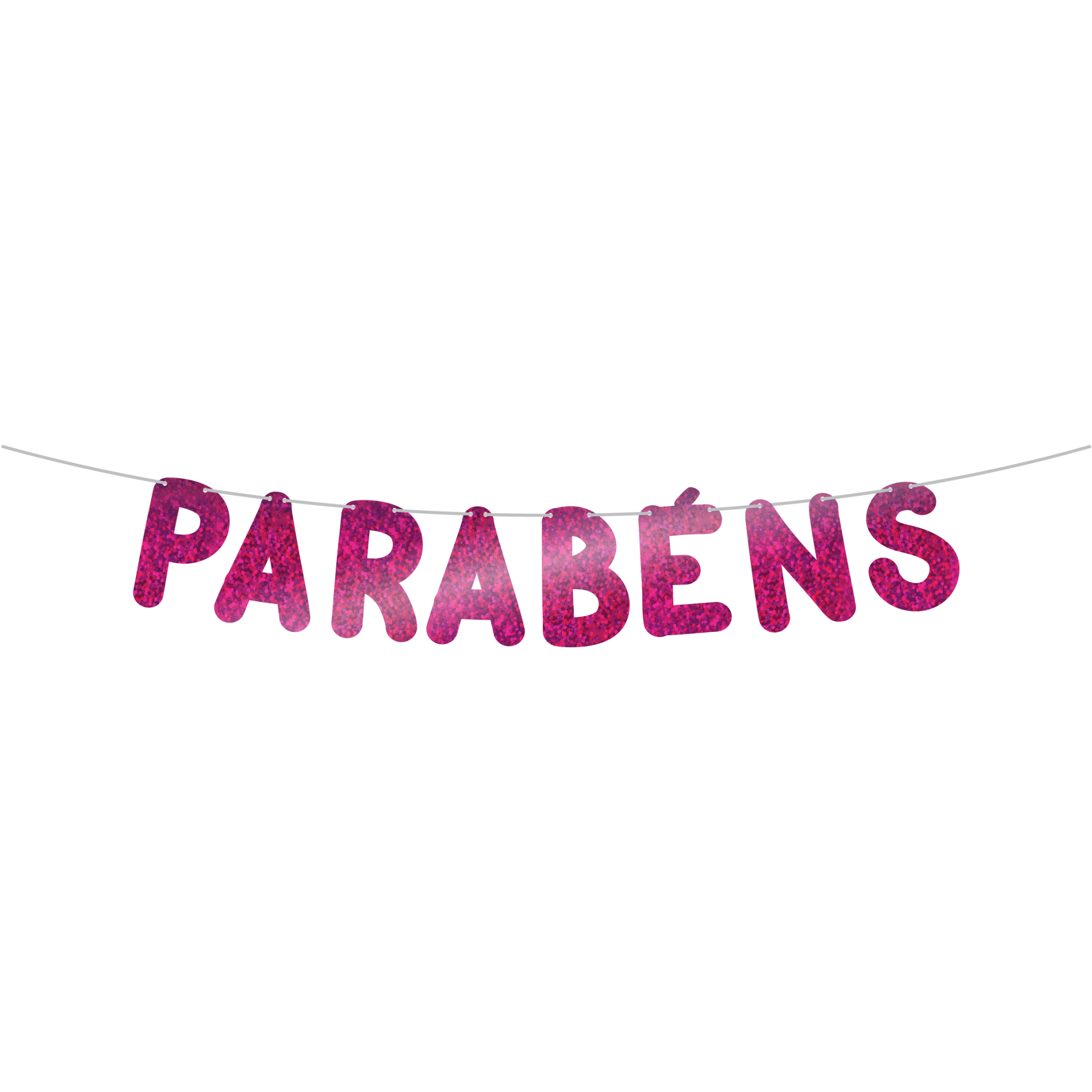 Comemoratio Varalzinho Metalizado Pink Parabéns