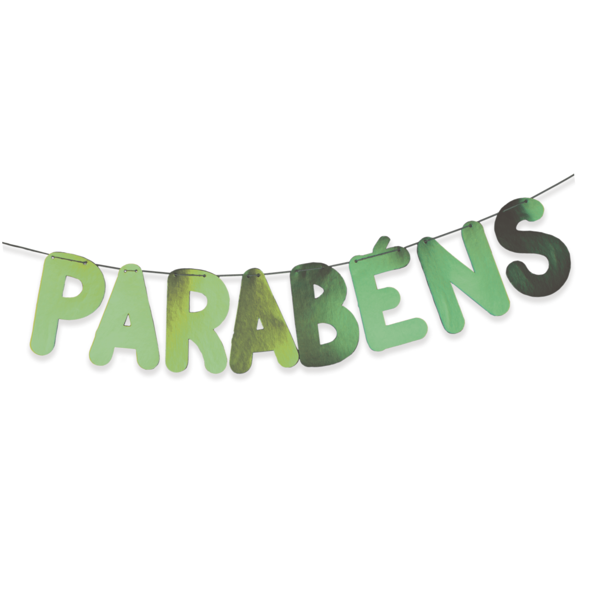 Comemoratio Varalzinho Metalizado Verde Parabéns