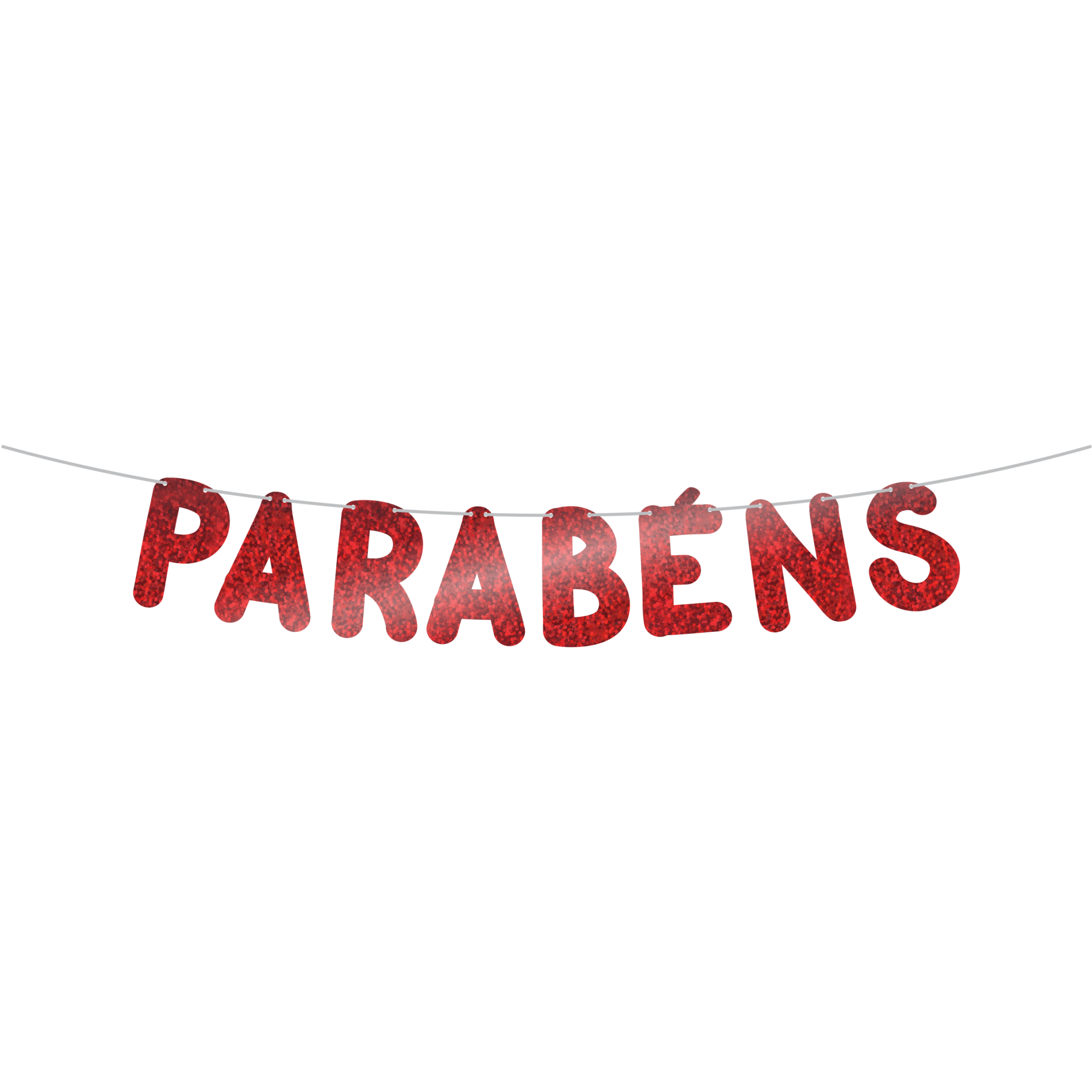 Comemoratio Varalzinho Metalizado Vermelho Parabéns