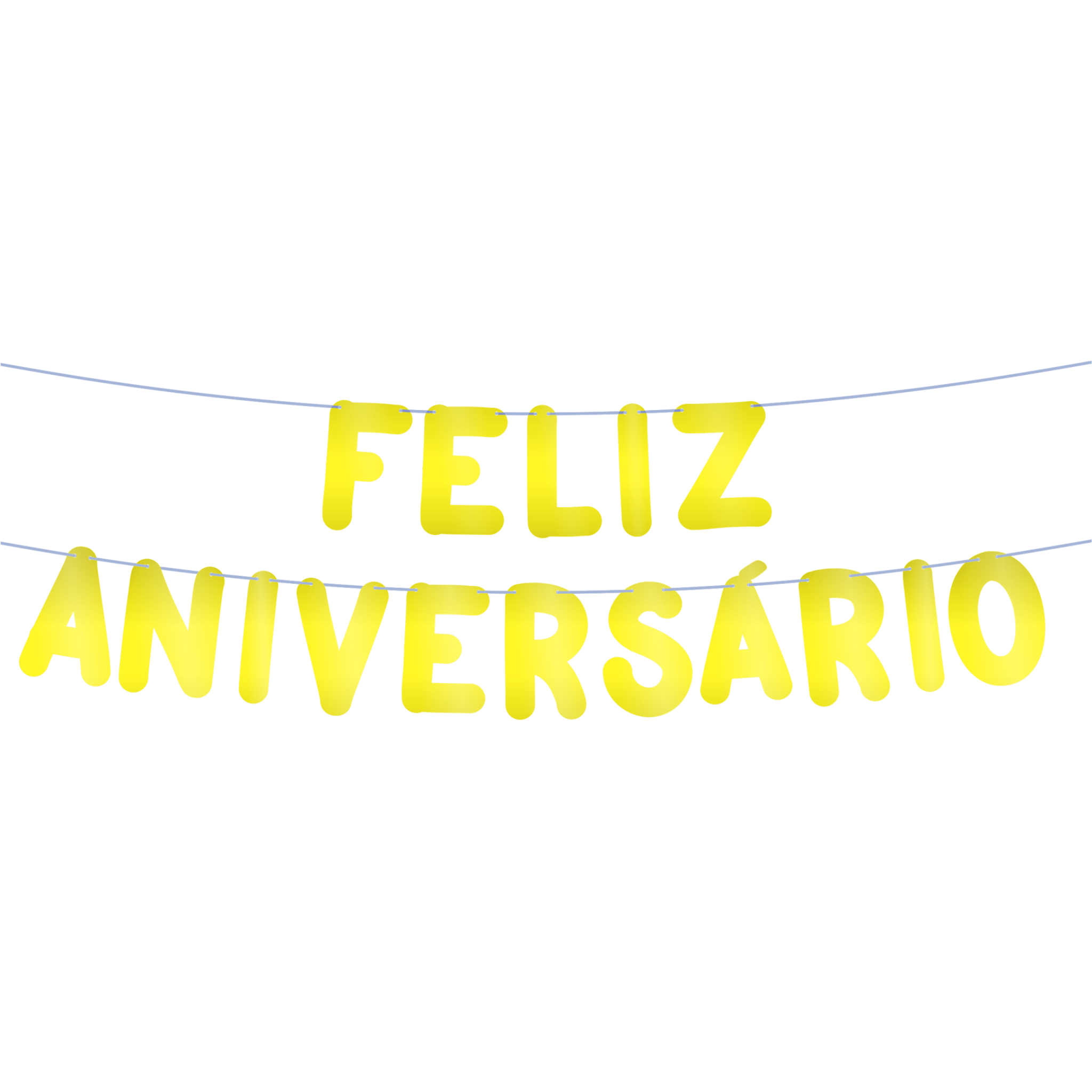 Comemoratio Varalzinho Neon Amarelo Feliz Aniversário