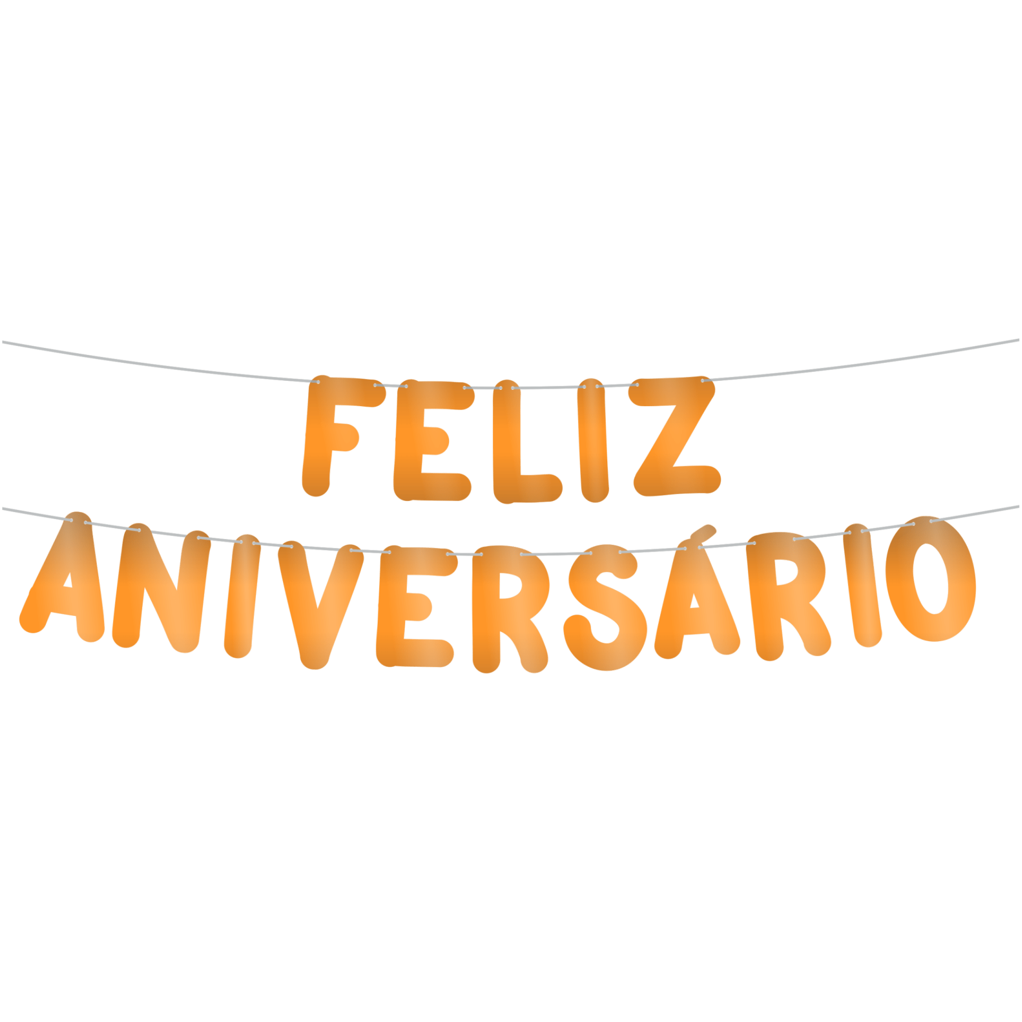 Comemoratio Varalzinho Neon Laranja Feliz Aniversário