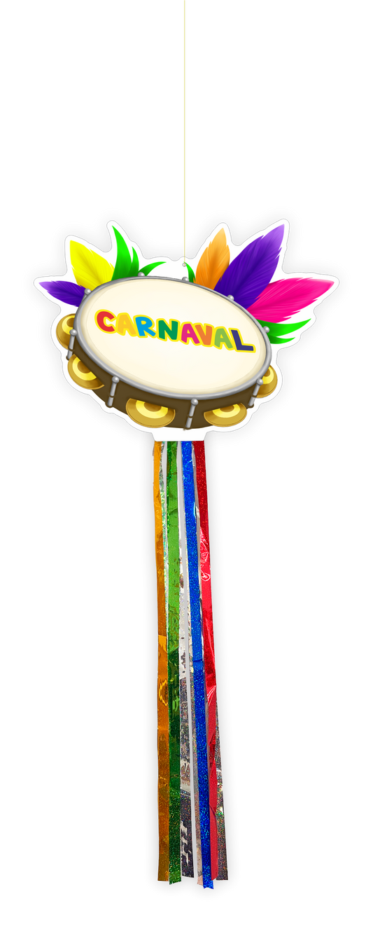 Decoração de Pendurar Pandeiro Carnaval - 1 un.