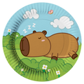 Prato Redondo 18 cm - Capivara Dormindo - 8 un.