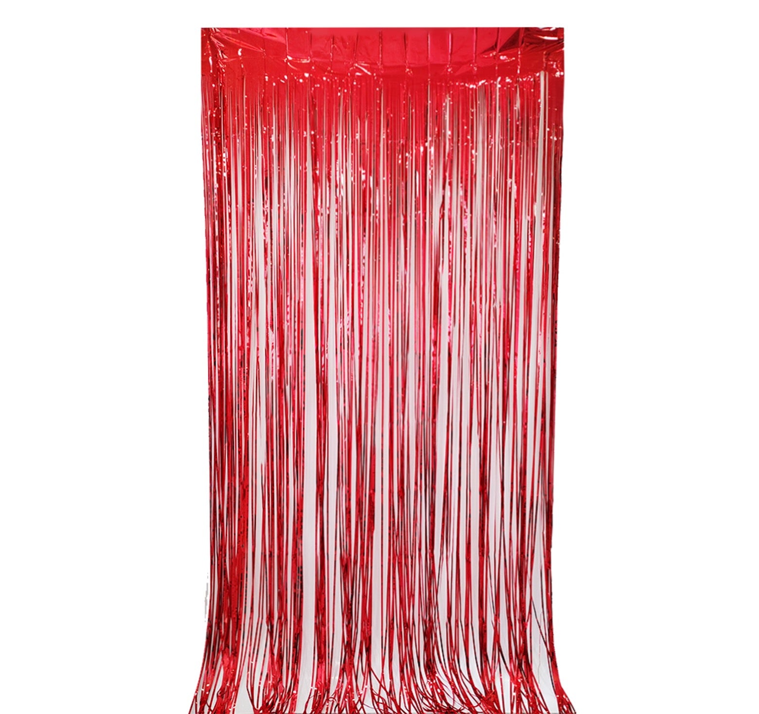 Cortina de Franja Metalizada 100x200 cm - 1 un. - Vermelha
