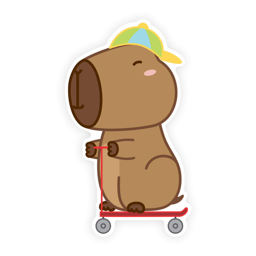 Decoração de Parede - Capivara Patinete - 1 un.