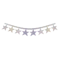 Mini Varal de Estrelinhas Metalizado Glitter Prata - 2 metros