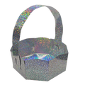 Cestinha Metalizada Glitter Prata - 1 un.