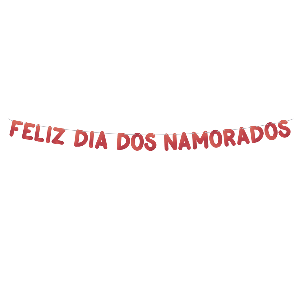Varalzinho Metalizado Vermelho Fosco - Feliz dia dos Namorados - 1 un.