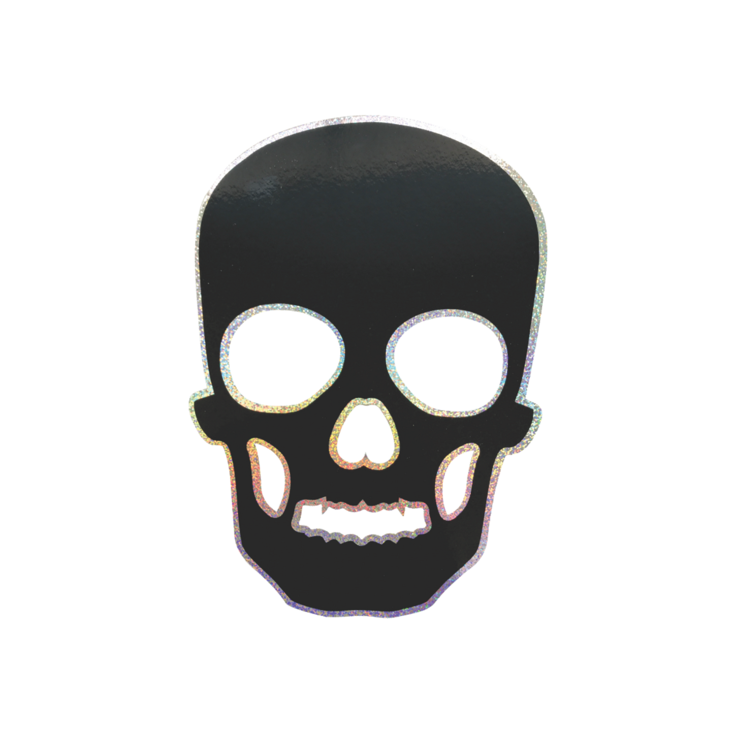 Decoração de Parede Metalizada Halloween Skull Preto