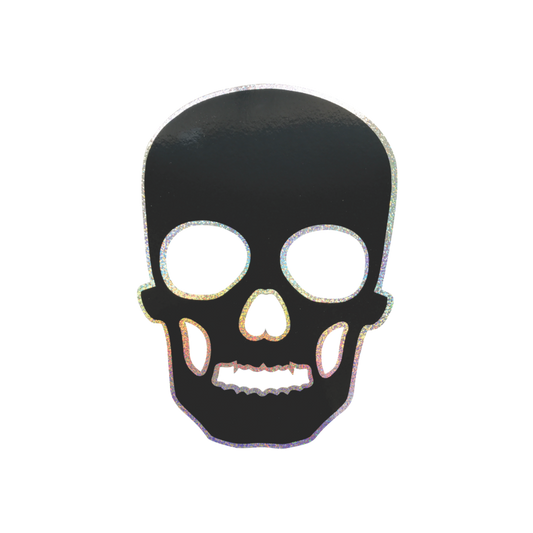 Decoração de Parede Metalizada Halloween Skull Preto