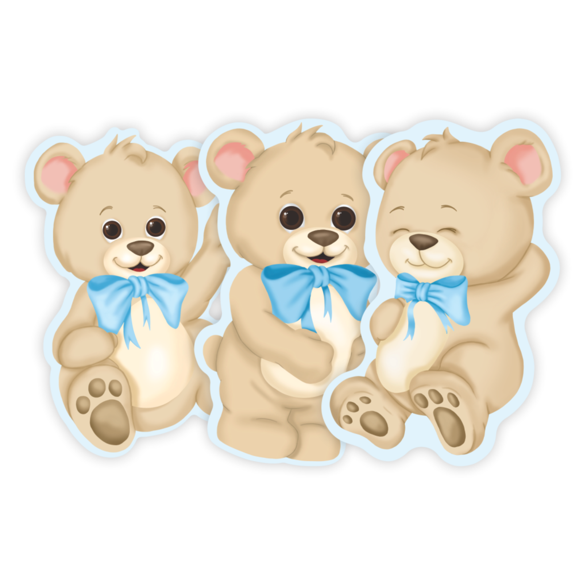 Decoração de Parede Urso Laço Azul