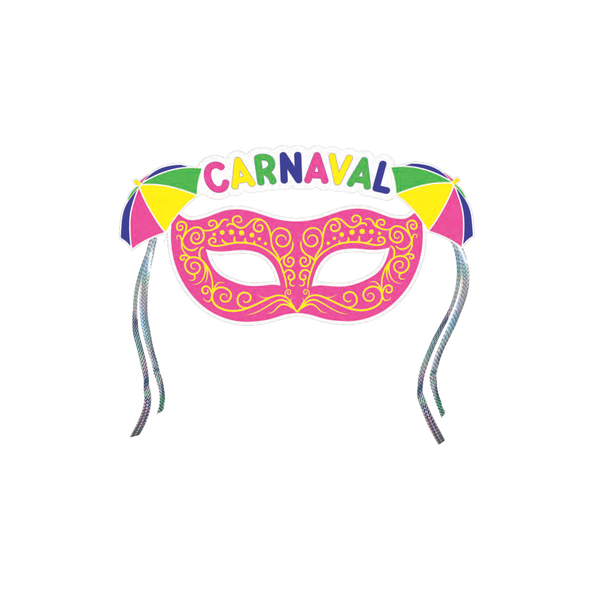 Decoração de Parede de Carnaval Máscara Veneza Rosa