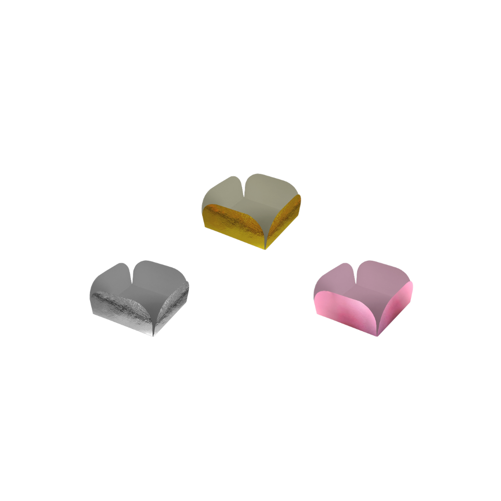 Forminha para Brownie/Palha Italiana 7 x 7 x 2,5 cm - 25 un. - Metalizada