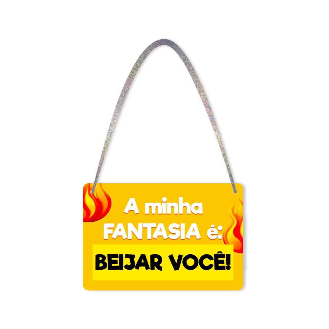 Plaquinha de Pescoço p/ Carnaval - "Minha Fantasia" - 1 un.