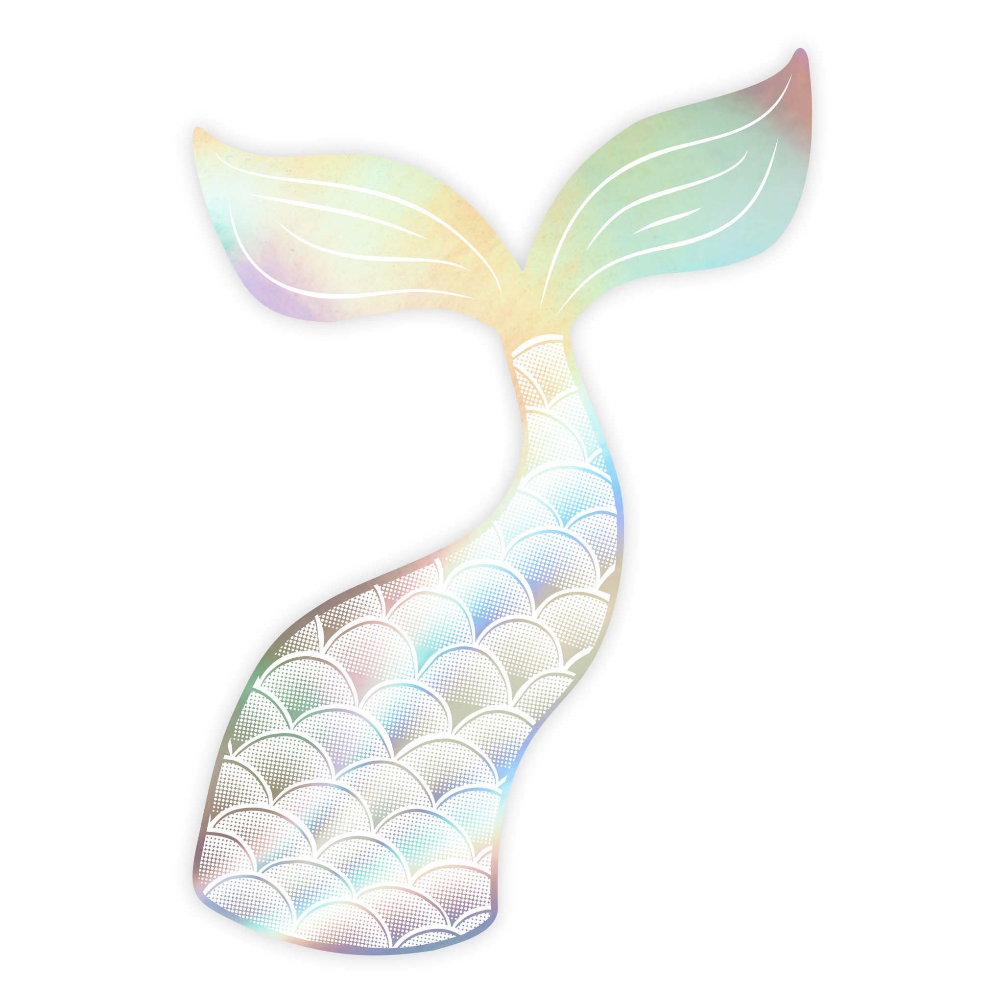 Decoração de Parede Grande Metalizada Cauda de Sereia Holográfico