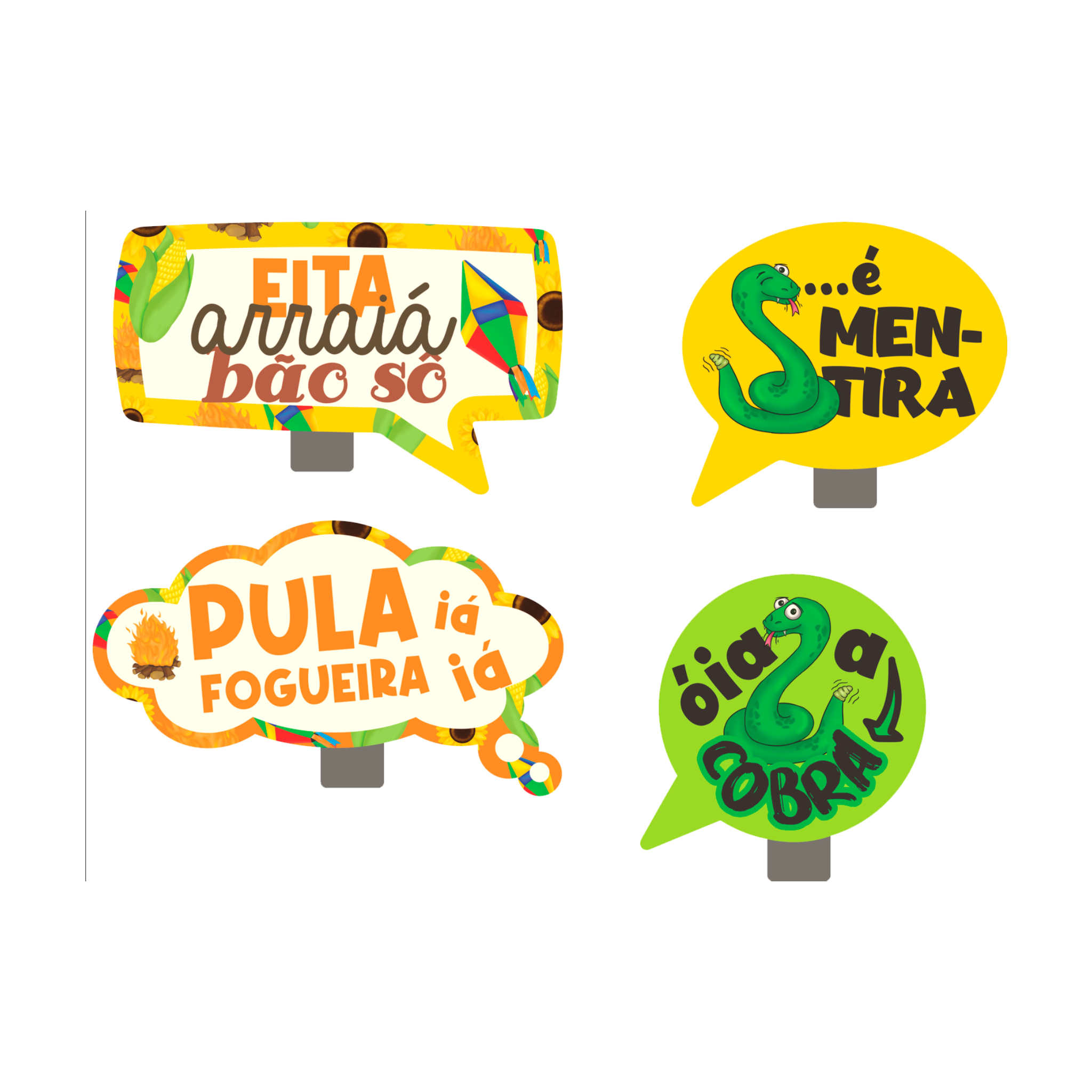 Placas Divertidas C/4 Festa Junina M7 - 4 un.