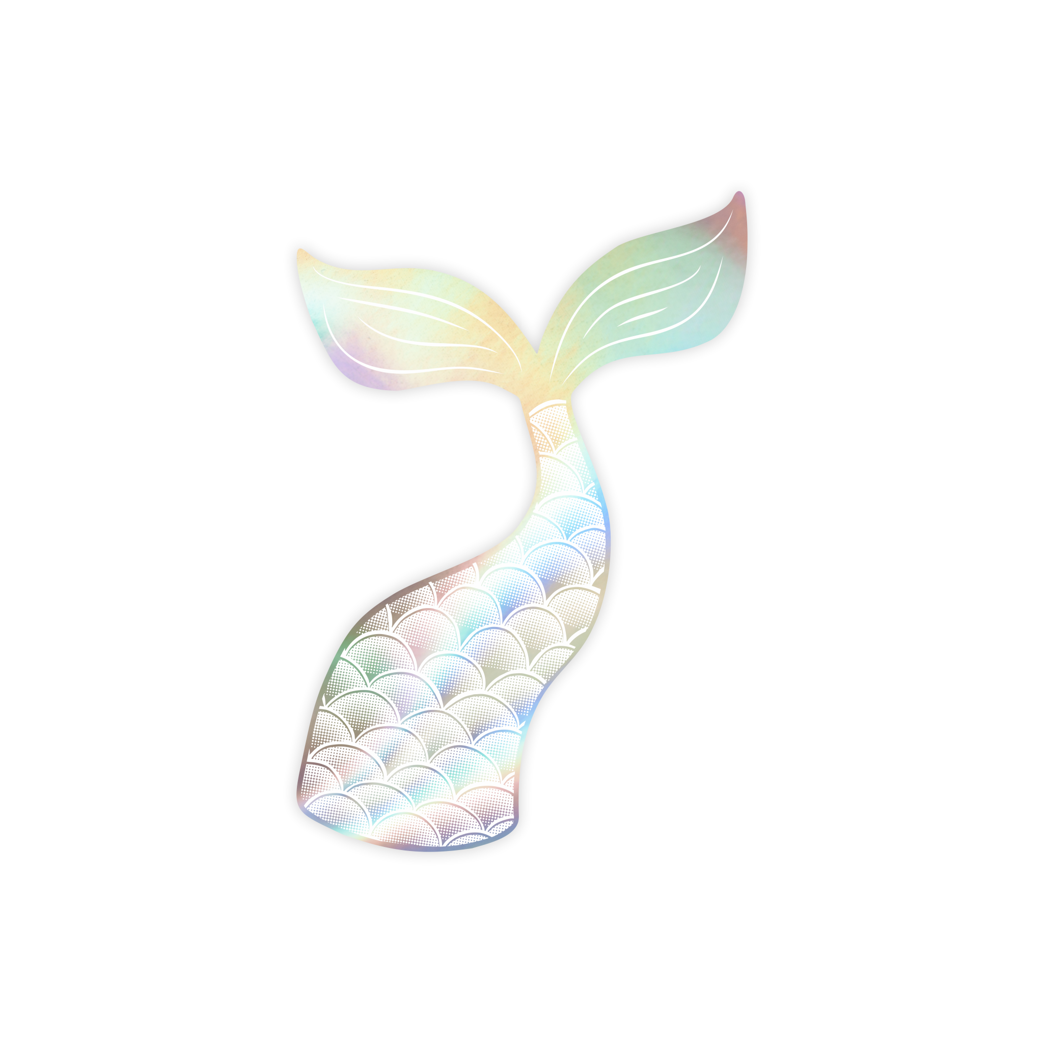 Decoração de Parede Metalizada Cauda de Sereia Holográfico