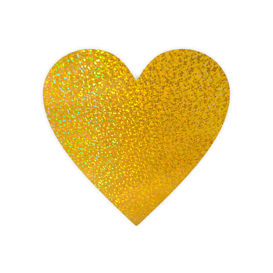 Kit de Apliques Metalizados Corações Amarelos