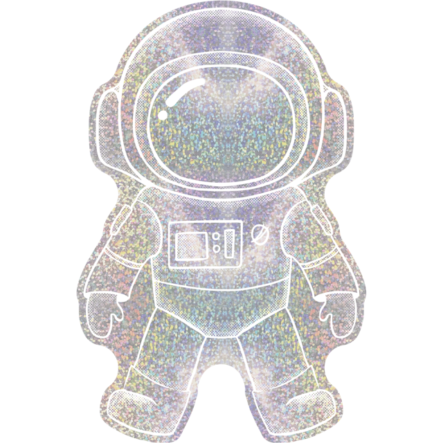 Decoração de Parede Metalizada Glitter Astronauta Prata