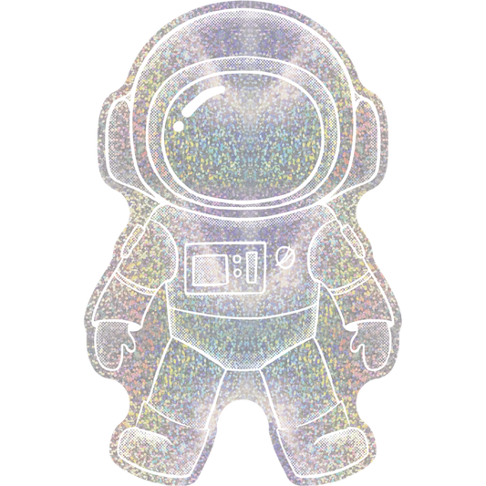 Decoração de Parede Metalizada Glitter Astronauta Prata