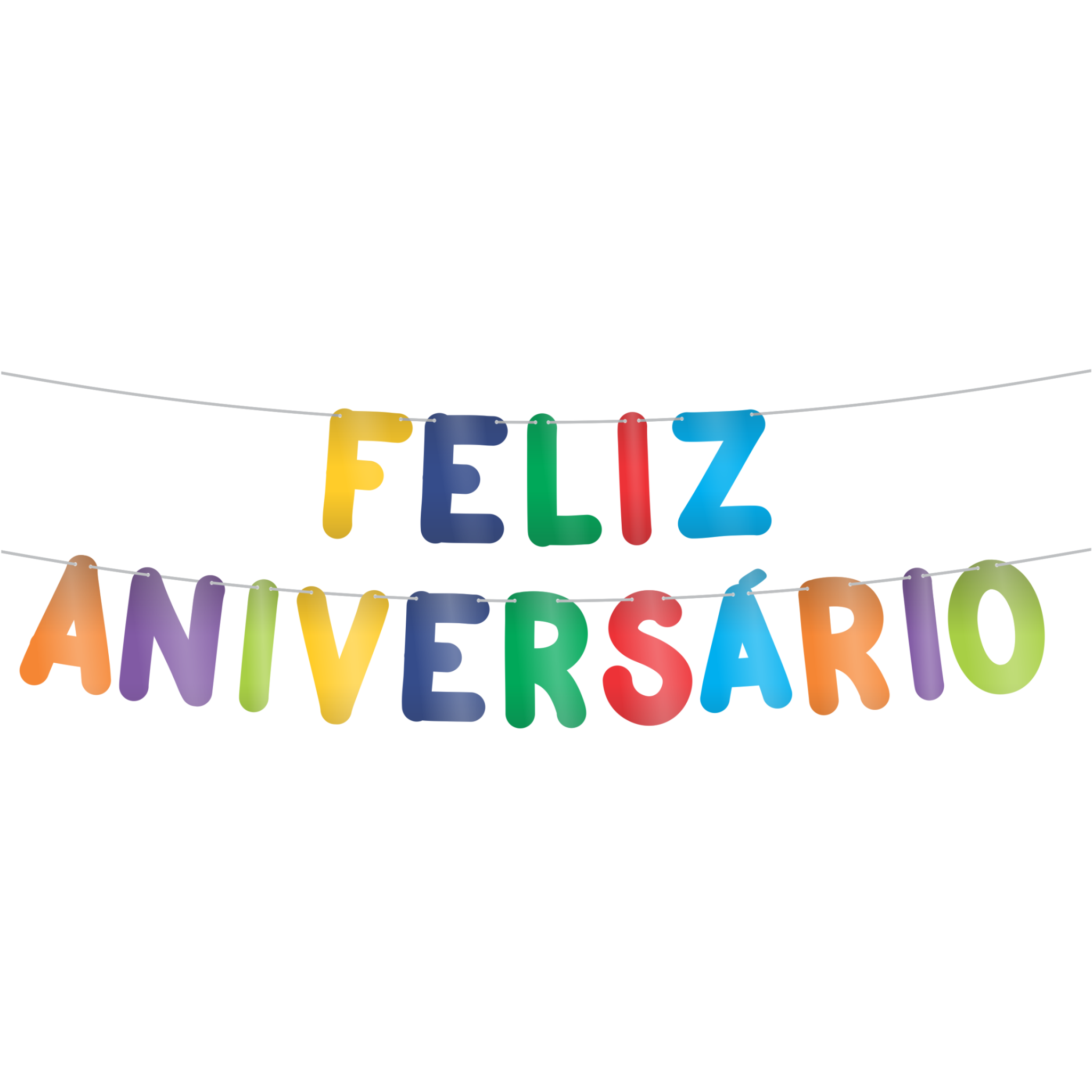 Varalzinho Aniversário Feliz Aniversário Colorido - 01 un. - 1,5 m