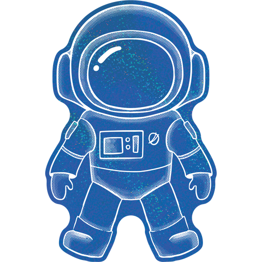 Decoração de Parede Metalizada Glitter Astronauta Azul