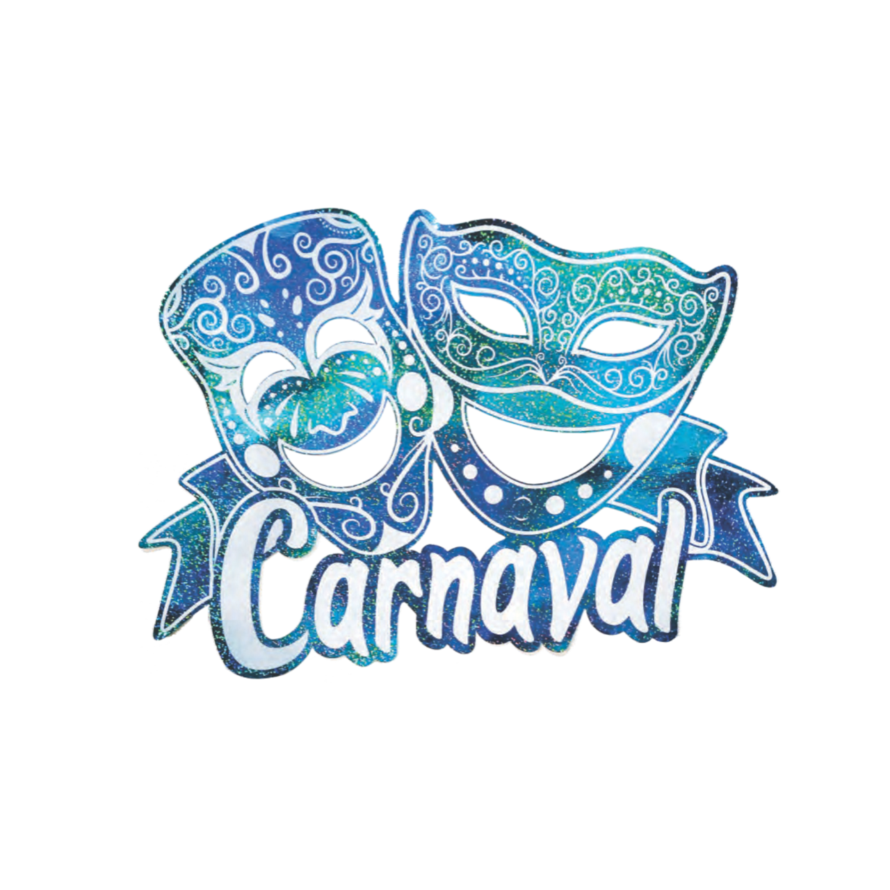 Decoração de Parede Metalizada Carnaval Máscara Azul